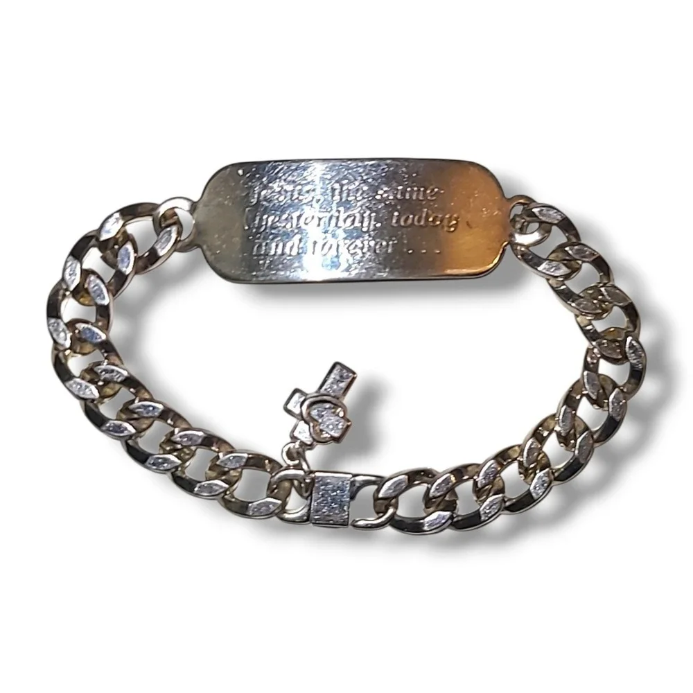 Stainless Steel Cuban Link ID Bracelet 8